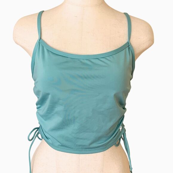 Hurley Women’s Teal Swimwear Top Side Drawstring, Removable Pads Size M - Picture 1 of 9
